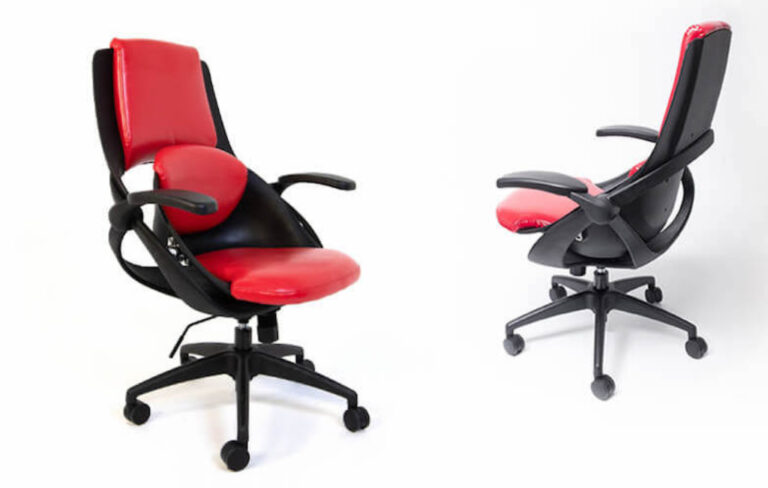 red black office chairs