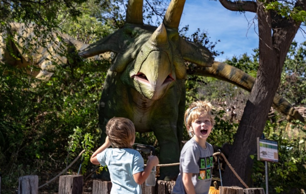 children at dino don exhibition