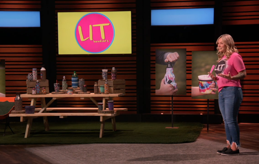 founder of lit handlers pitching on shark tank