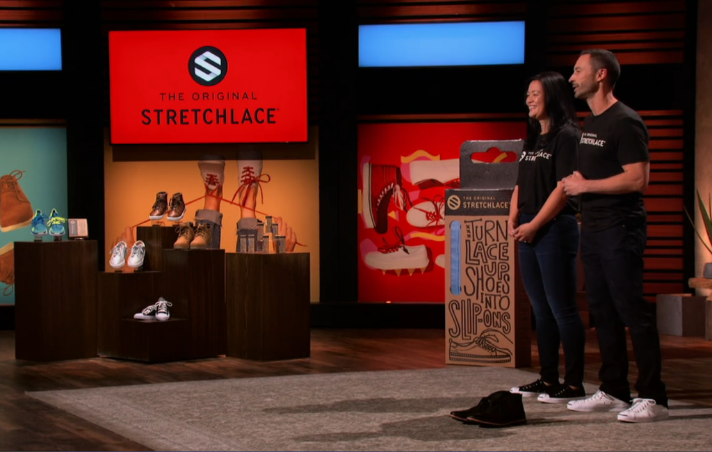 the founders of stretchlace pitching on shark tank