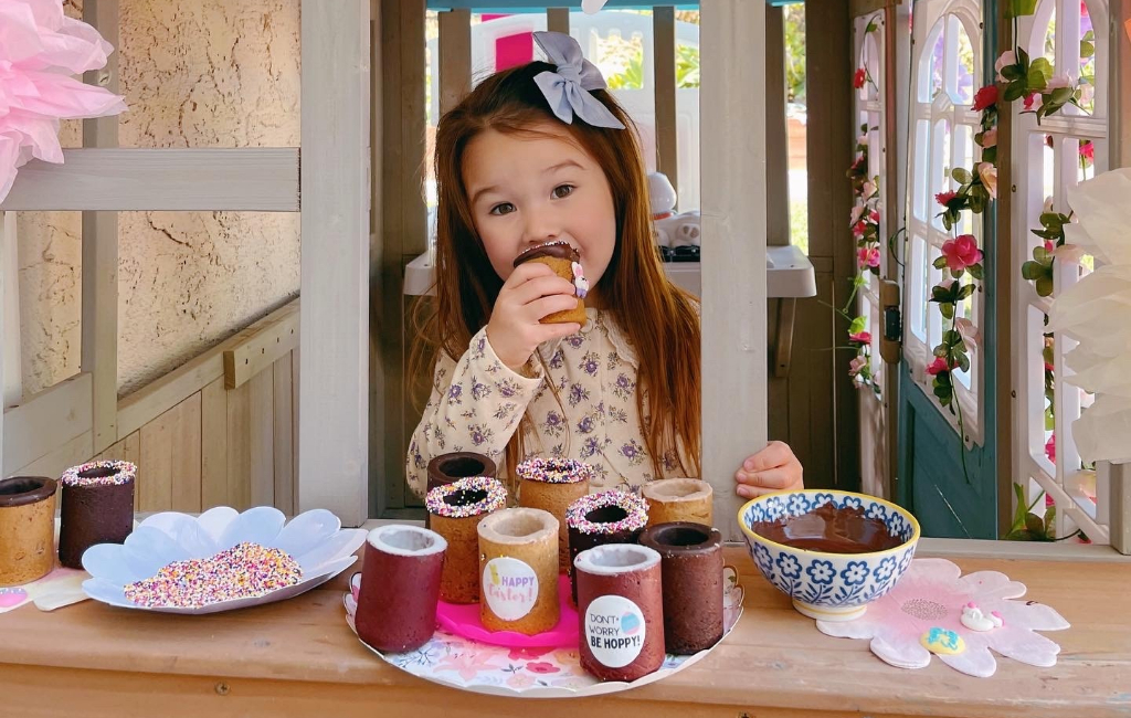 girl eating cookie