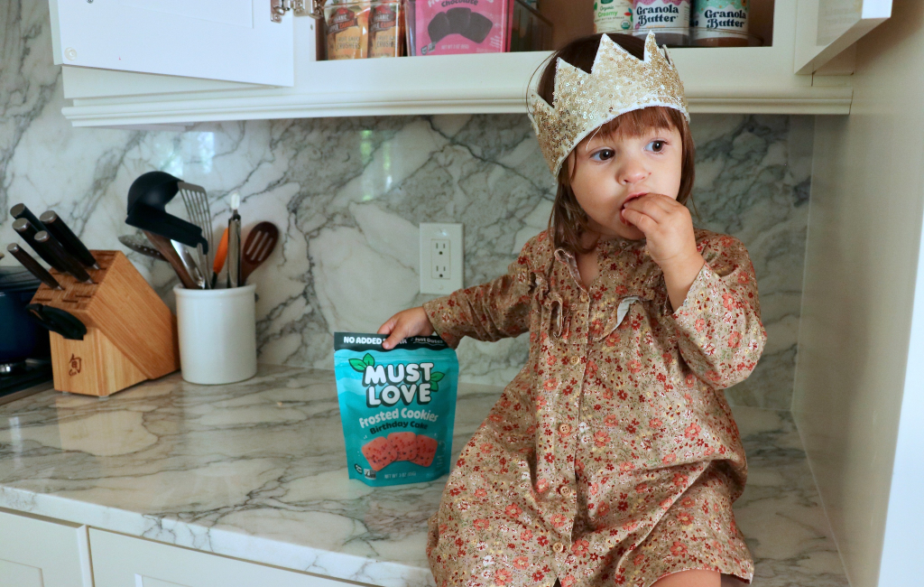 baby eating cookies