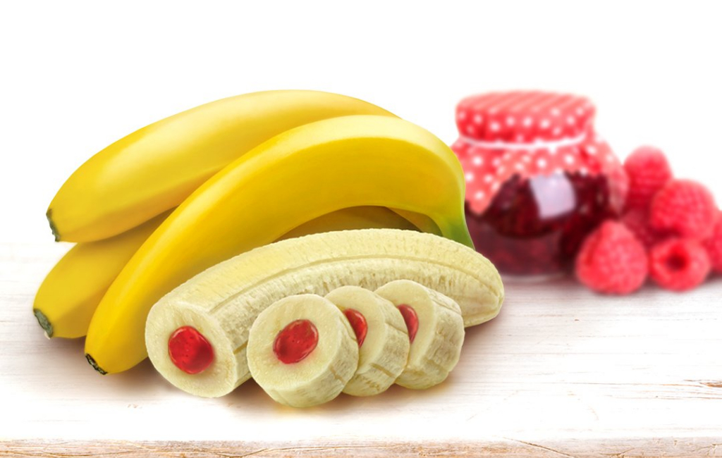 banana filled with jam