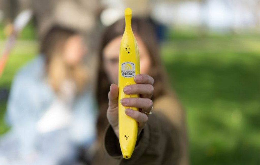 close up of banana phone