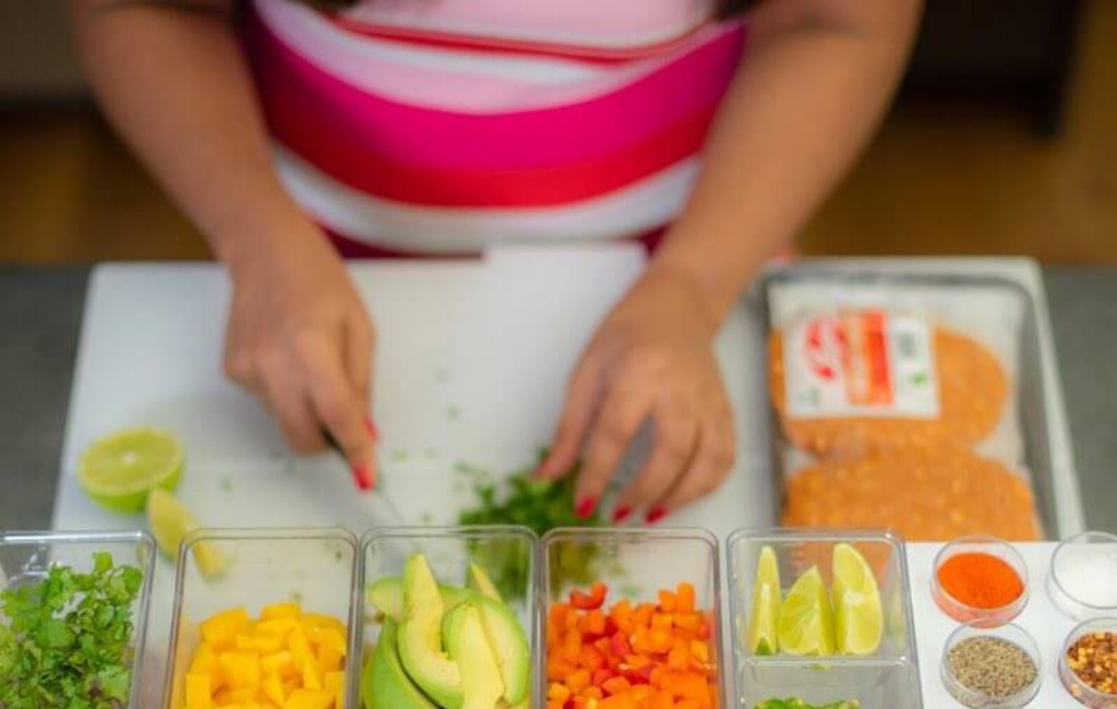 cutting veggies