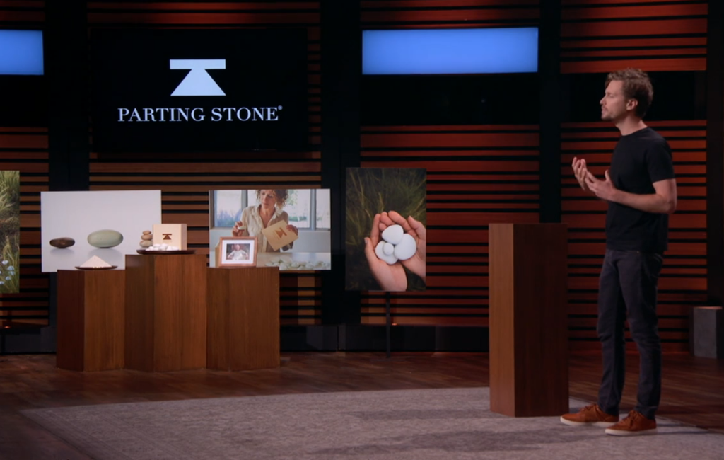 founder of parting stone pitching on shark tank