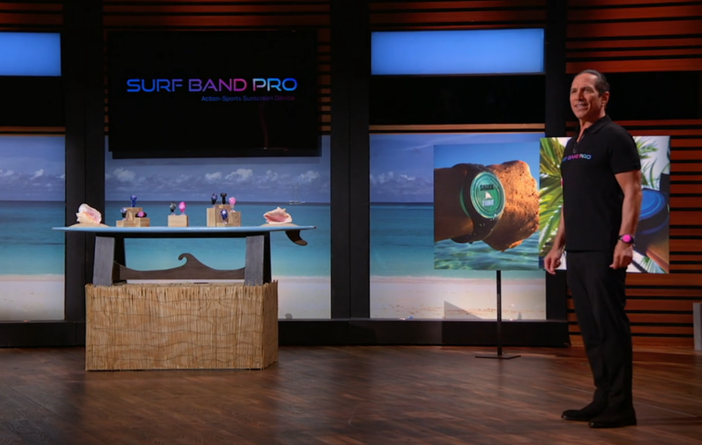 founder of surf band pro pitching on shark tank