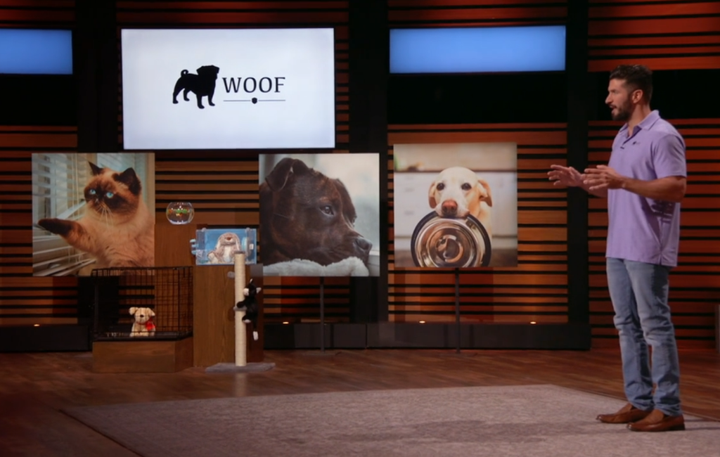 founder of woof pet safety and rescue app pitching on shark tank season 14