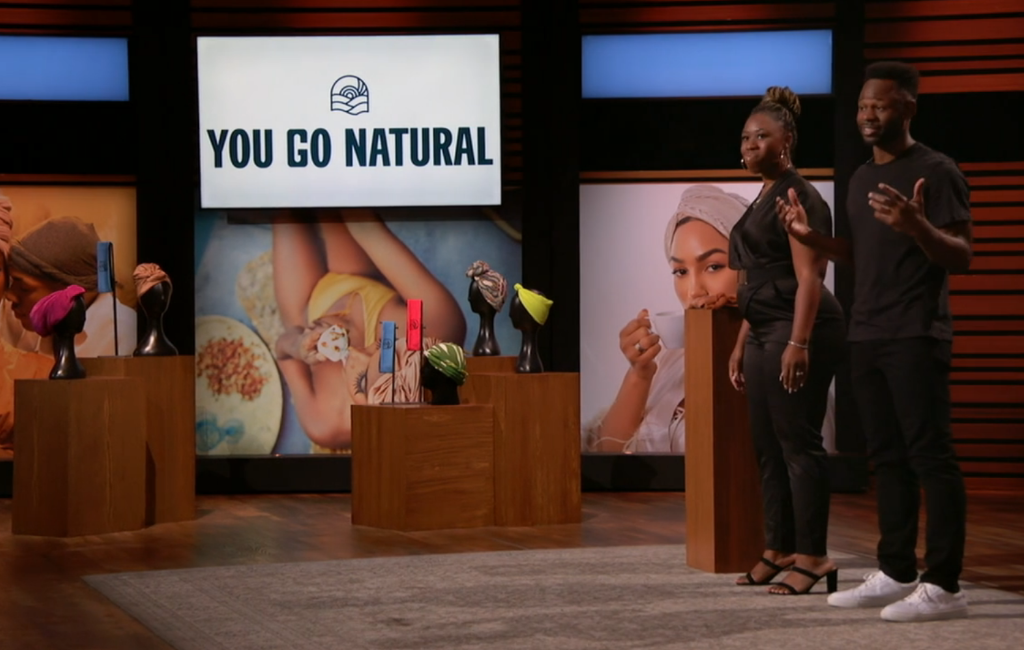 founders of you go natural head wrap pitching on shark tank