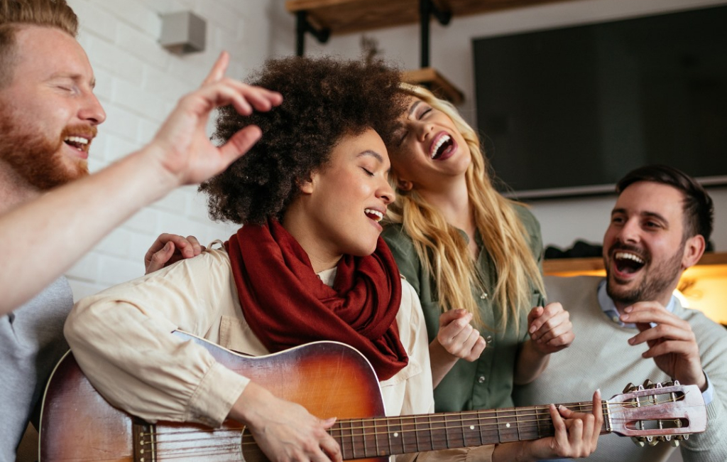 girl playing gitar