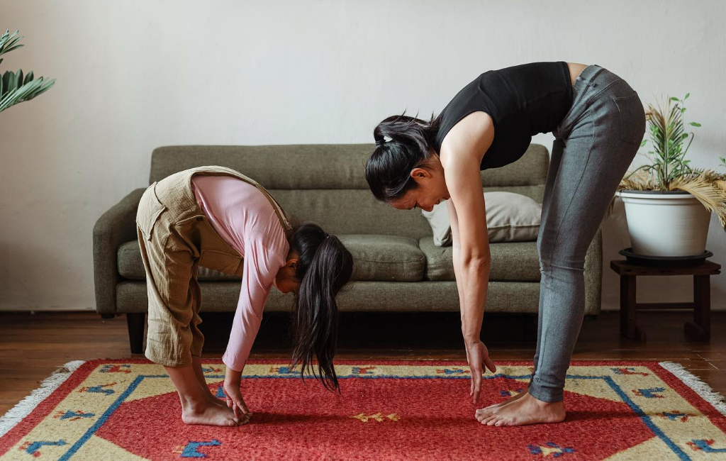 mother and daughter yoga