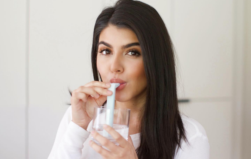 women drinking water