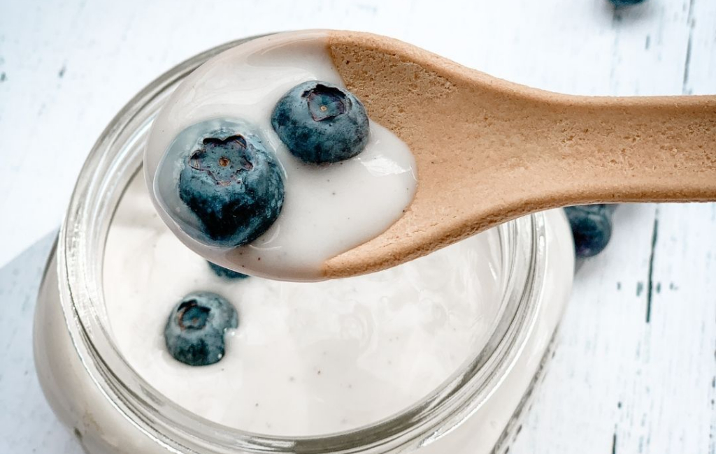 yogurt in a spoon