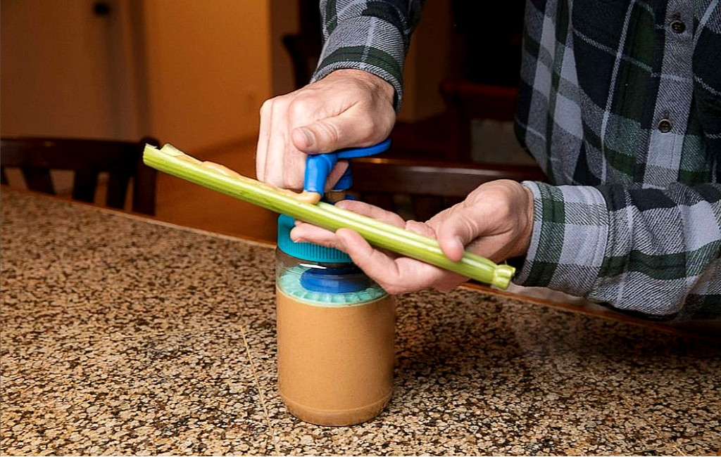 using-peanut-butter-pump-on-a-celery