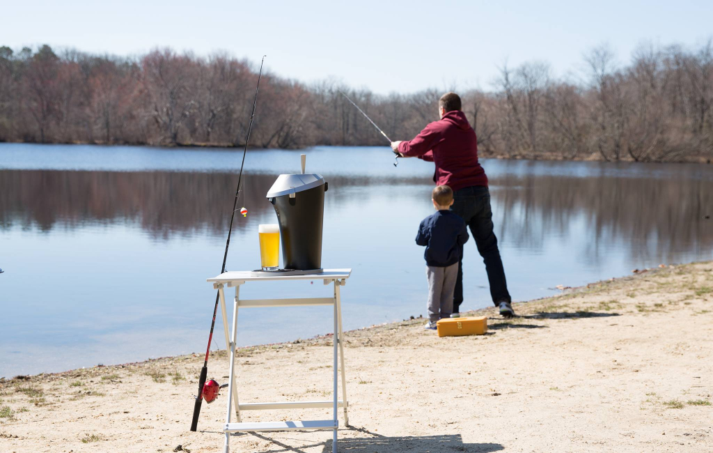 father and son fishing