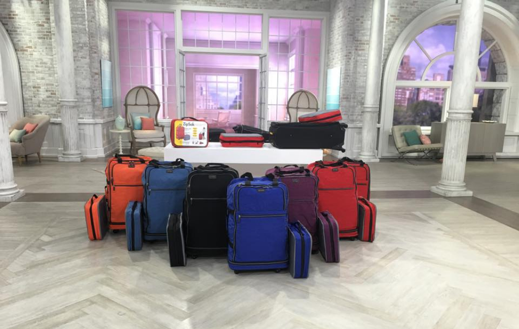 different coloured luggage