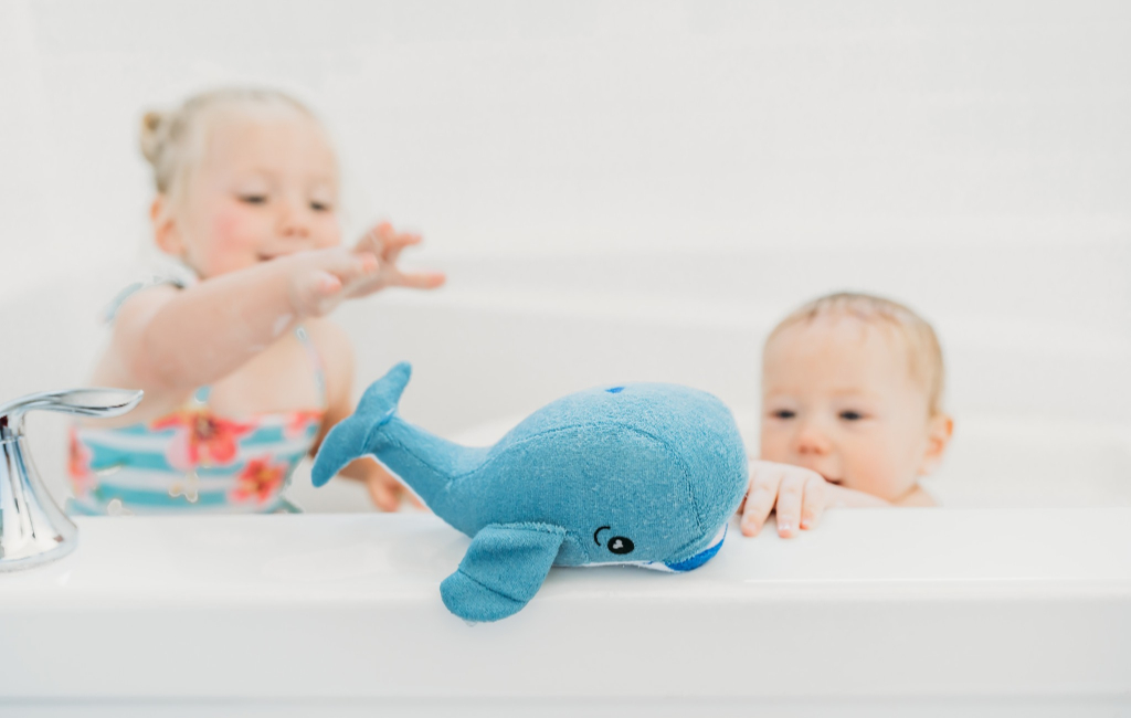 kids taking a bath