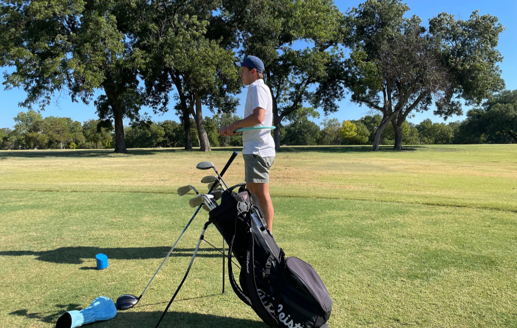 man on golf terrain