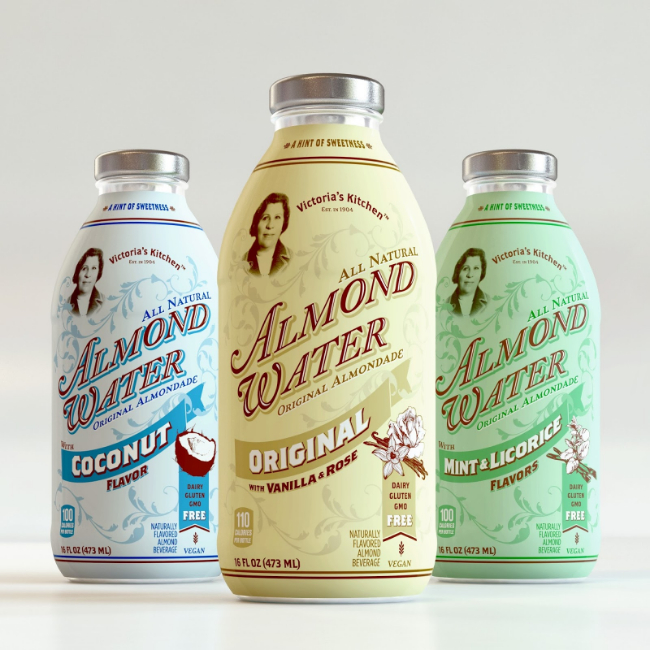 Almond water bottles