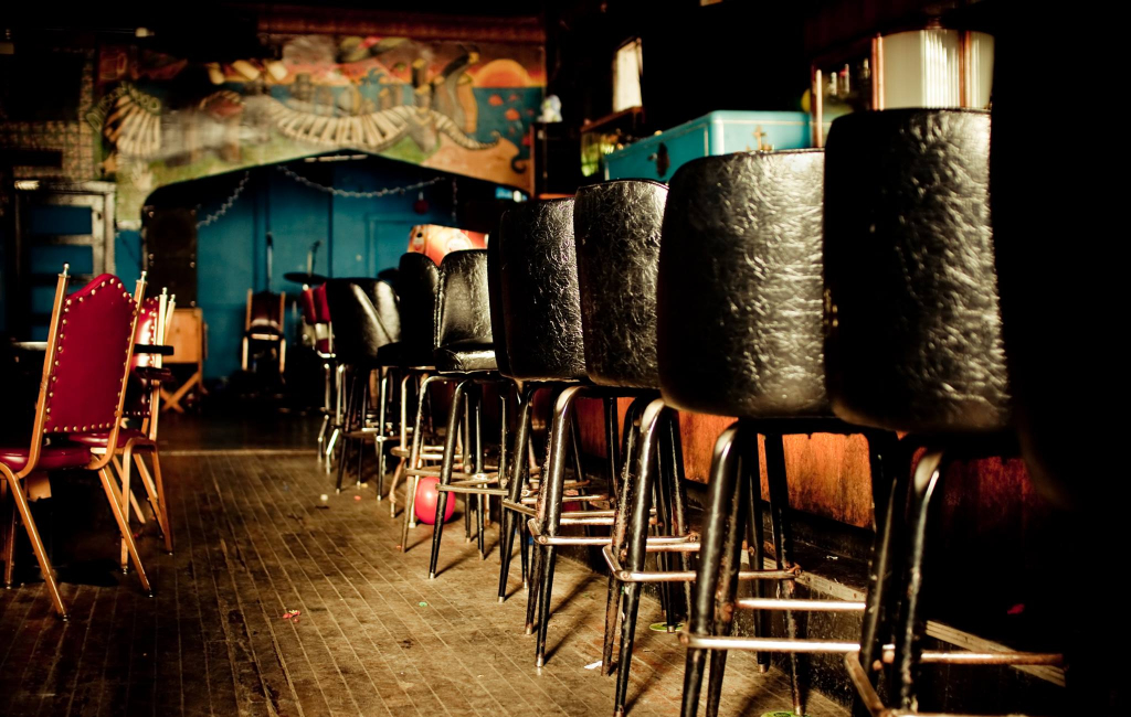 bar stools in the bar