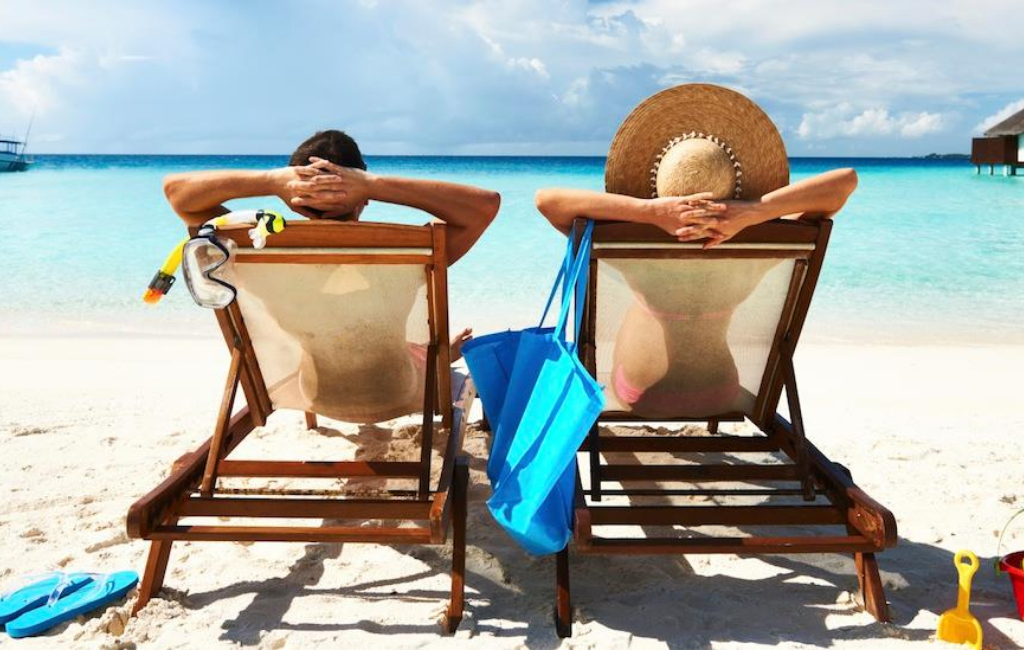 couple enjoying on beach