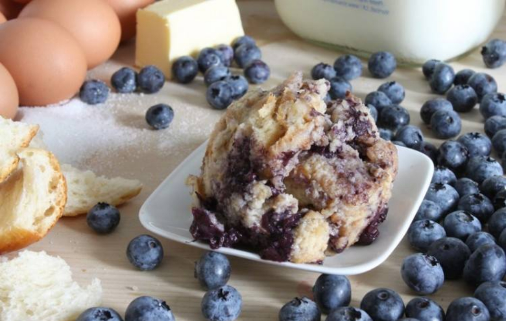 Blueberry Schulzies Bread Pudding