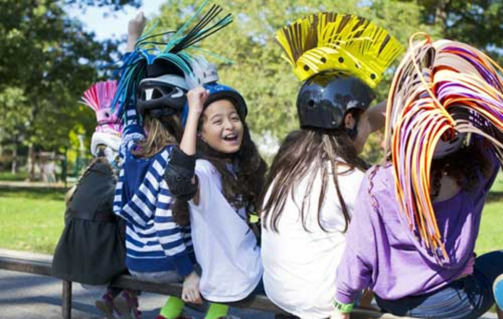 kids wearing Fohawk helmets